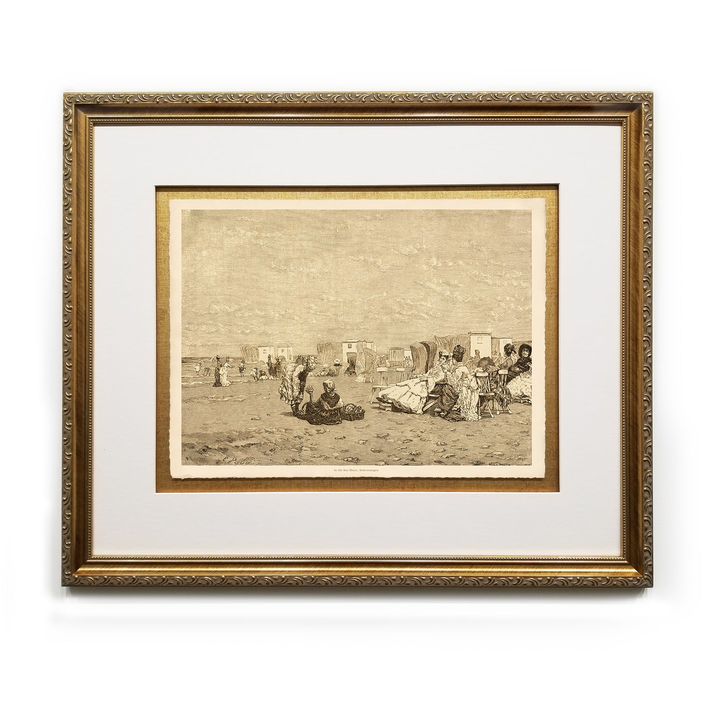 At the Sea-Shore, Scheveningen Framed Fine Art Prints Gifts Antique Europe Wall Art
