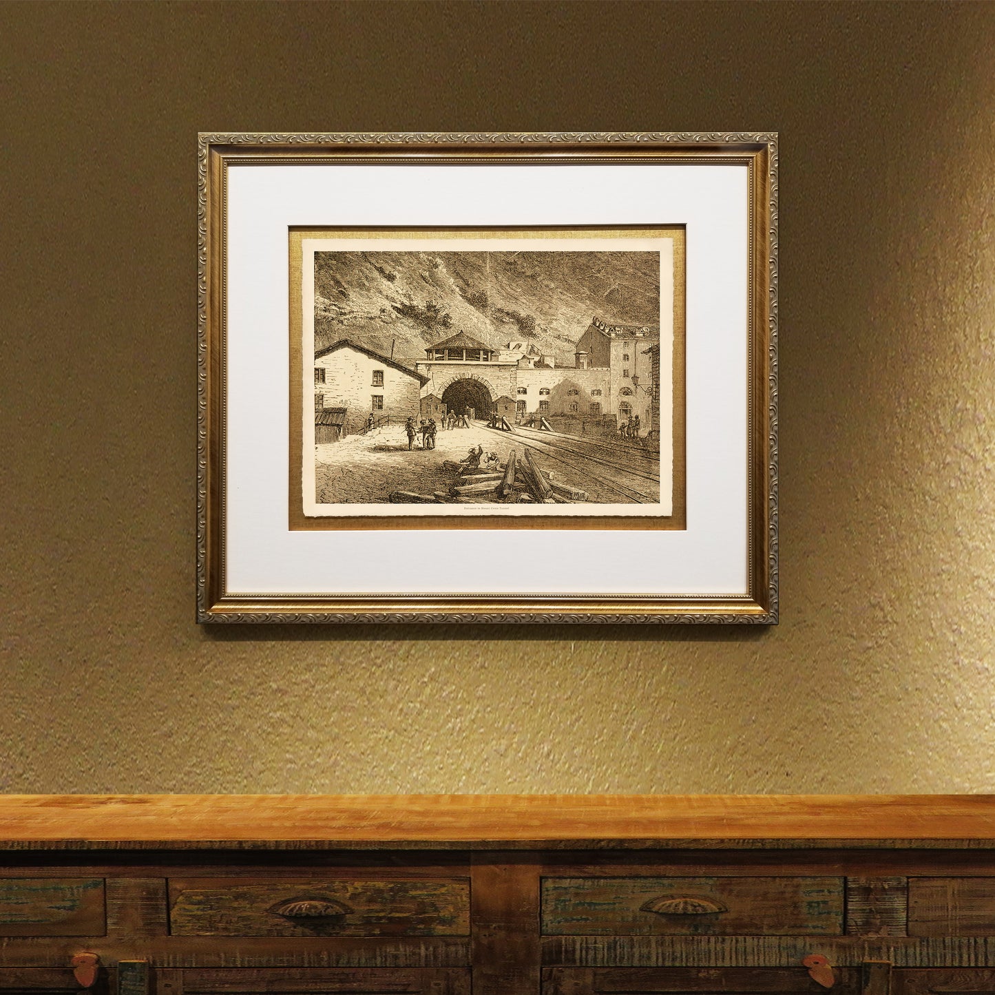 Entrance to Mount Cenis Tunnel Framed Fine Art Prints Gifts Antique Europe Wall Art