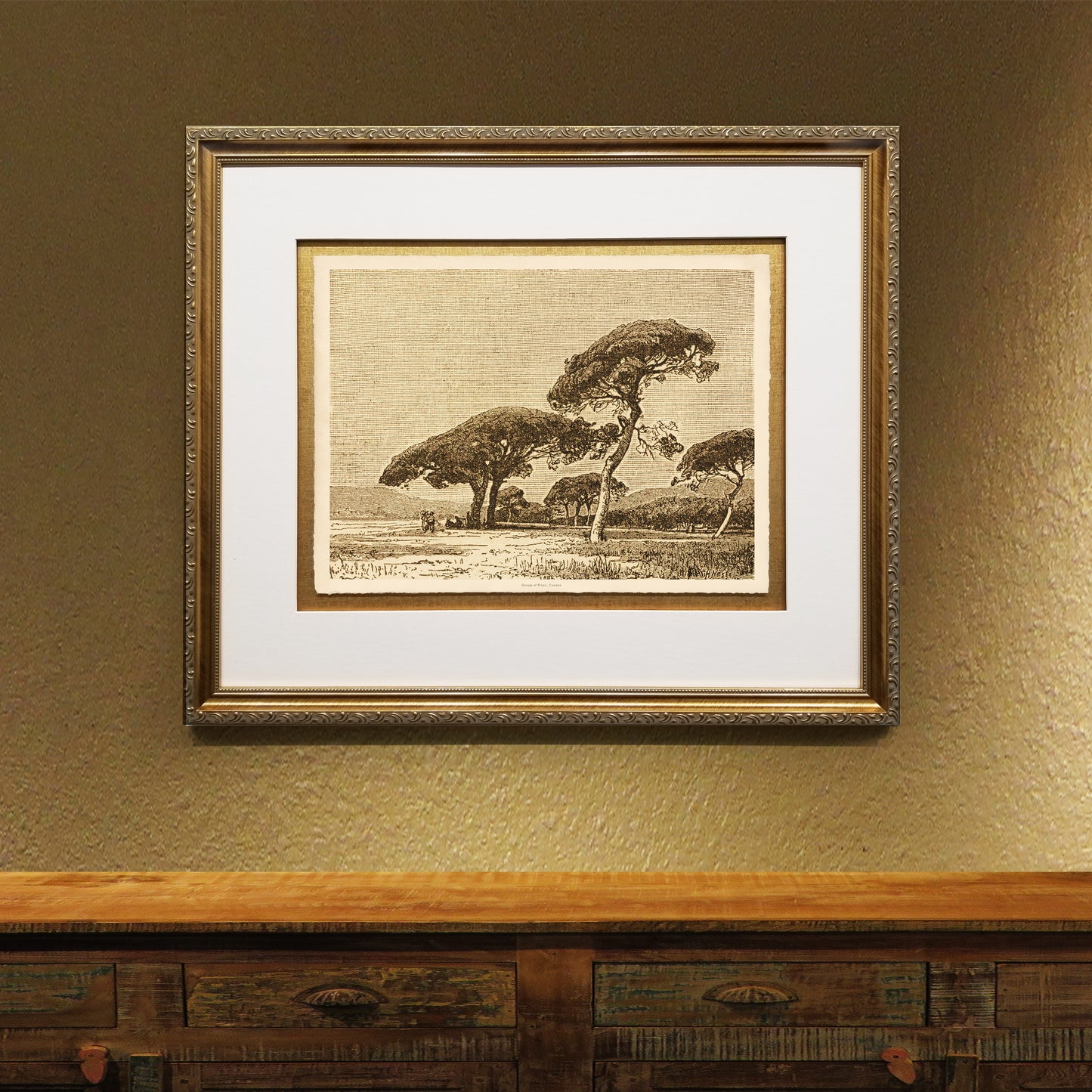 Group of Pines, Cannes Framed Fine Art Prints Gifts Antique Europe Wall Art