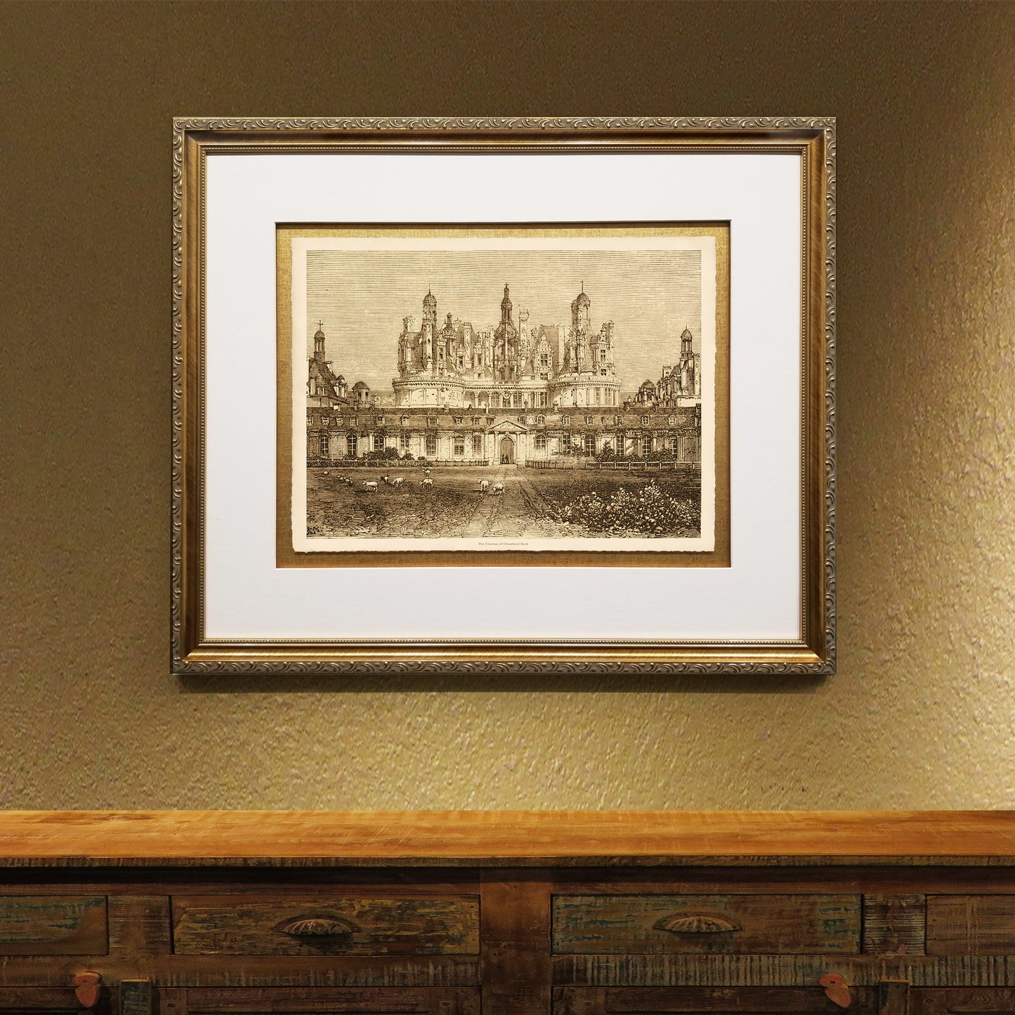 The Chateau of Chambord Back Framed Fine Art Prints Gifts Antique Europe Wall Art