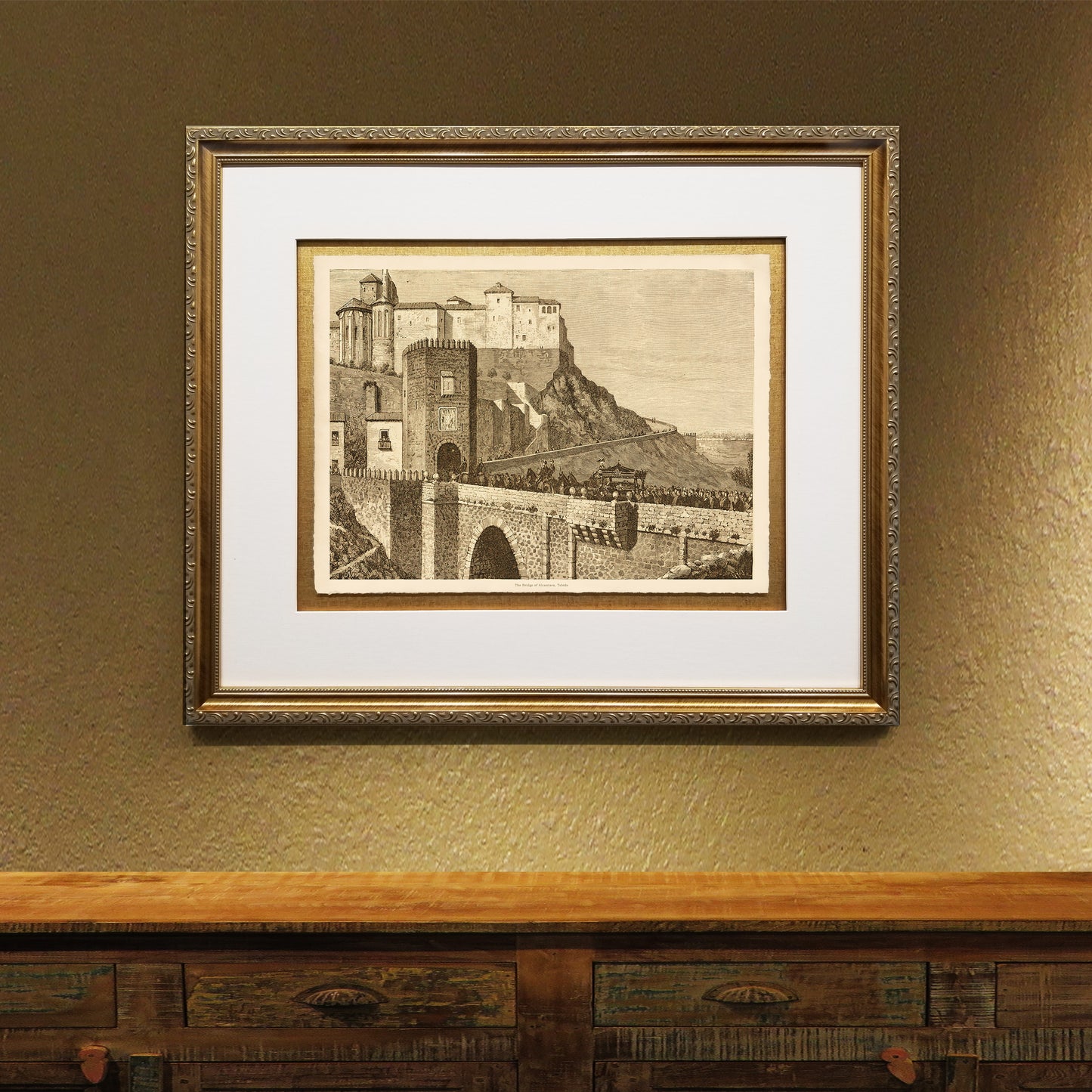 The Bridge of Alcantara, Toledo Framed Fine Art Prints Gifts Antique Europe Wall Art