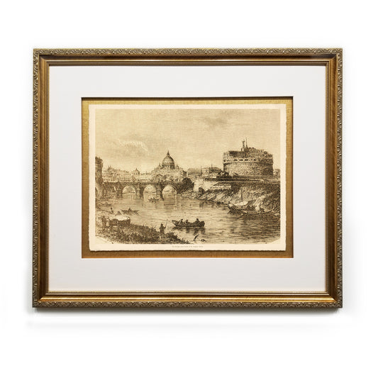 The Bridge and Castle of St, Angelo, Rome Framed Fine Art Prints Gifts Antique Europe Wall Art