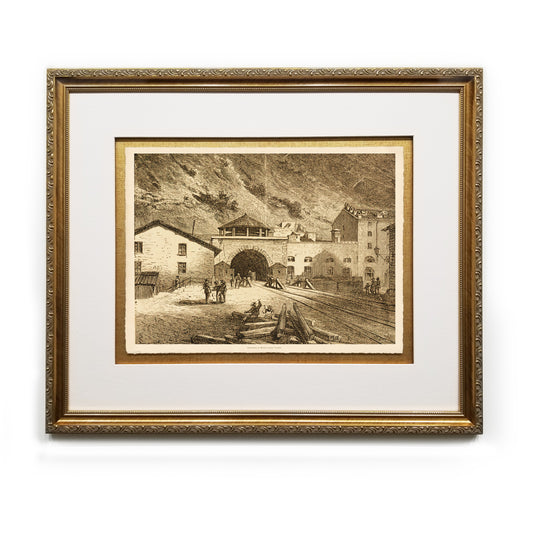 Entrance to Mount Cenis Tunnel Framed Fine Art Prints Gifts Antique Europe Wall Art